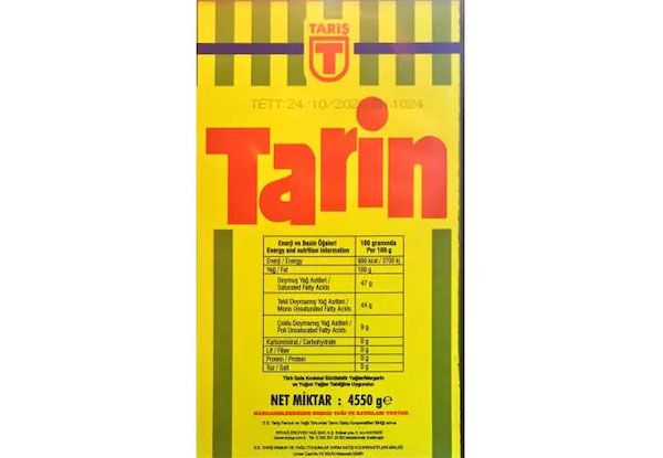 Tarin Bitkisel Susuz Yağ Tereyağ Aromalı 4550 gr